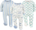 3pk Footed Sleepers - Baby Boy Clothes Newborn, 0-3, 3-6, 6-9 Months, Baby Boy Gifts - Soft Nautical