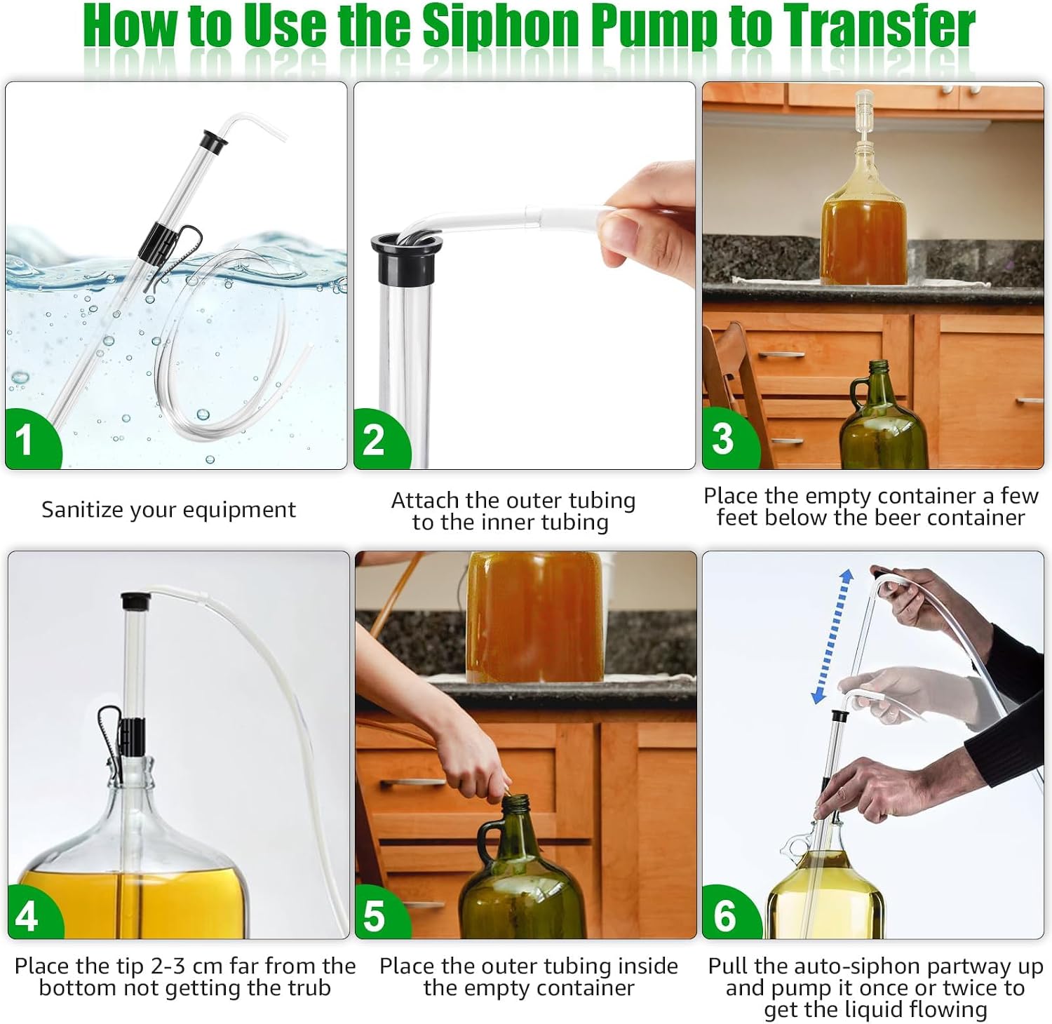 14" Auto Siphon with Bottling Wand Wine Siphon with Fermentation Airlocks | 3/8" Removable Racking Cane, Effortless
