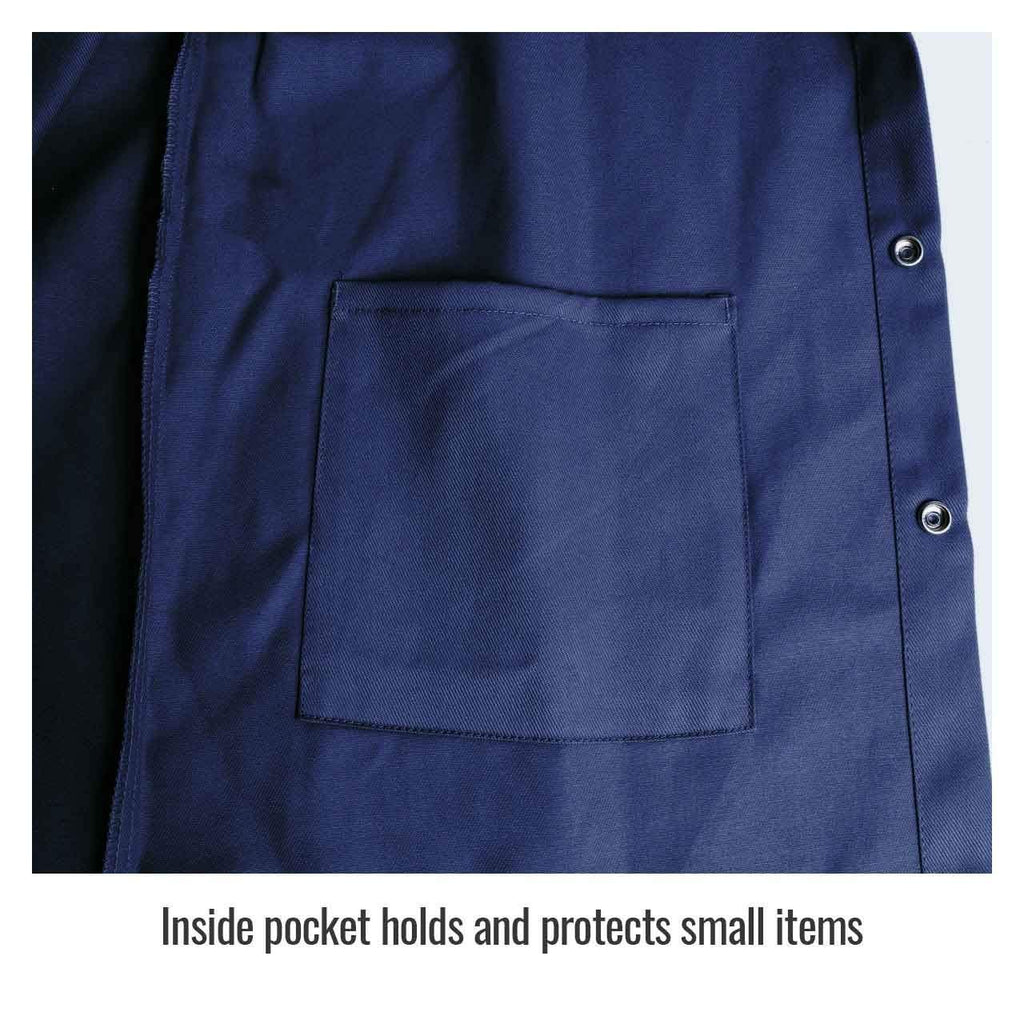 FN9-30C 30" 9oz. Navy FR Cotton Welding Jacket, Large