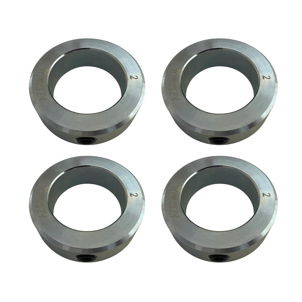 Shaft Collars 2" Bore Solid Steel Style Zinc Plated Set Screw 4 Pieces
