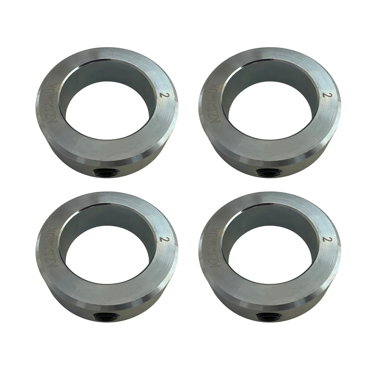 Shaft Collars 2" Bore Solid Steel Style Zinc Plated Set Screw 4 Pieces