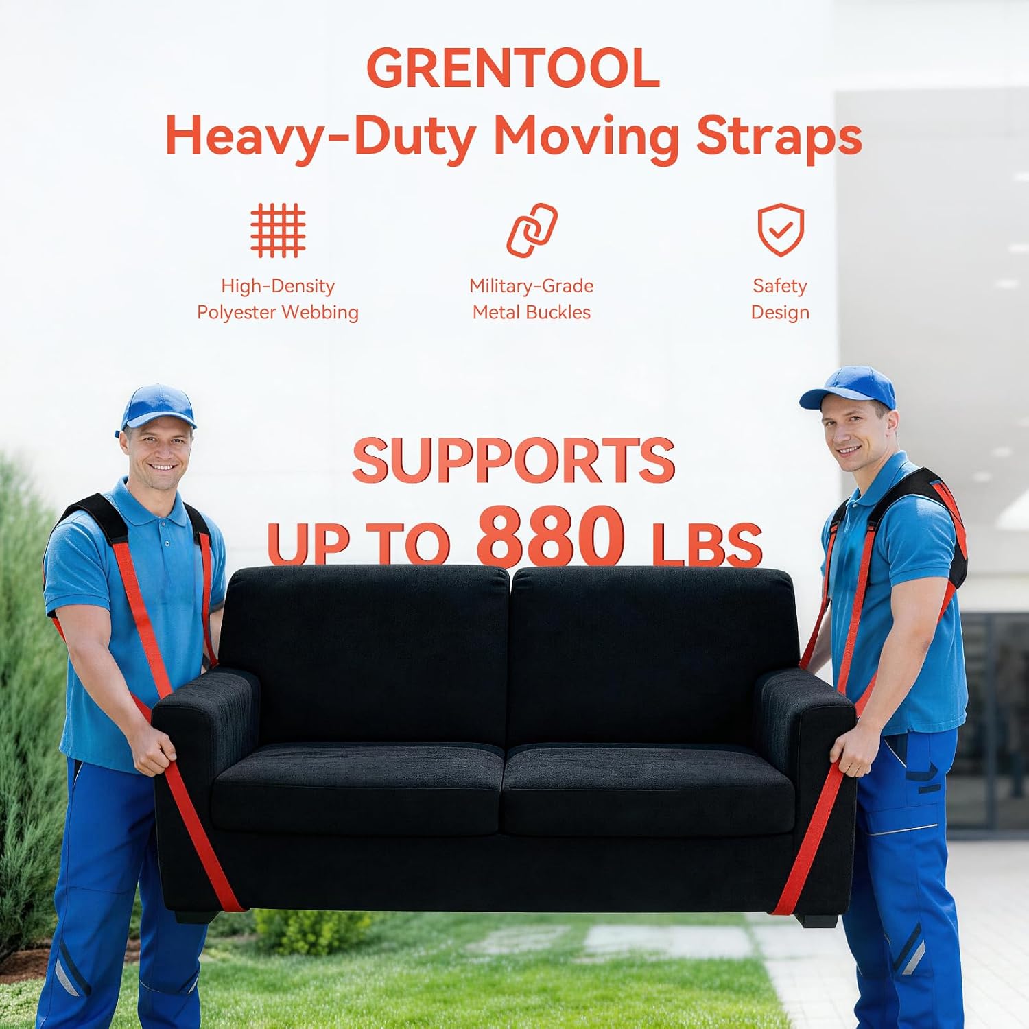Moving Straps for Lifting, with Back Support for 2 Person | Shoulder Moving System, Move & Carry Furniture Appliances