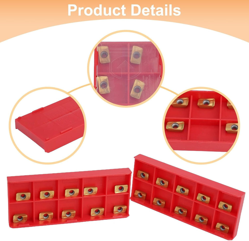 APKT11T3 TiN Coated Carbide Milling Inserts for Face Milling Cutter, 20-Pack Indexable Inserts for Stainless Steel Machining with High Grip Strength and Enhanced Efficiency