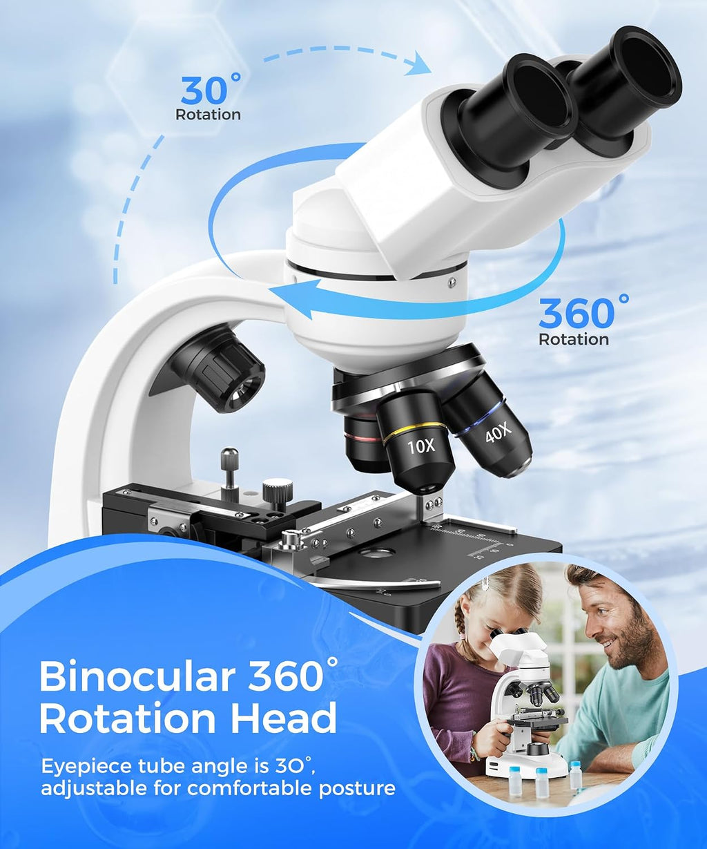 Compound Binocular Microscope for Adults, Professionals&Kids