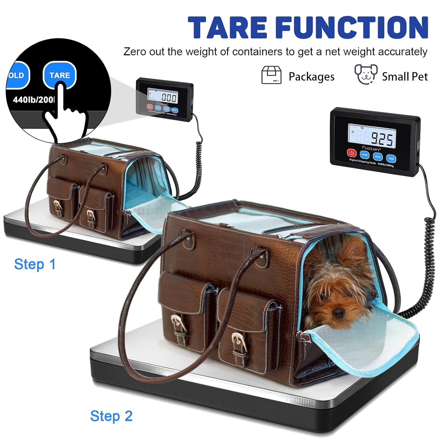 Shipping Scale 440lb x 10g Accuracy, Postal Scale with Hold/Tare, Digital Shipping Scale for Packages Small Business