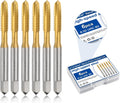 6Pcs 8-32 UNC B2 Spiral Point Thread Tap, Titanium Coated HSS 6542 Tapping Tool for Precision Threading in Metal and Hard Materials