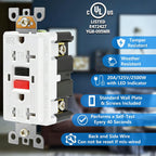 POWAWINI GFCI Outlet 20 Amp, Tamper Resistant, Weather Resistant