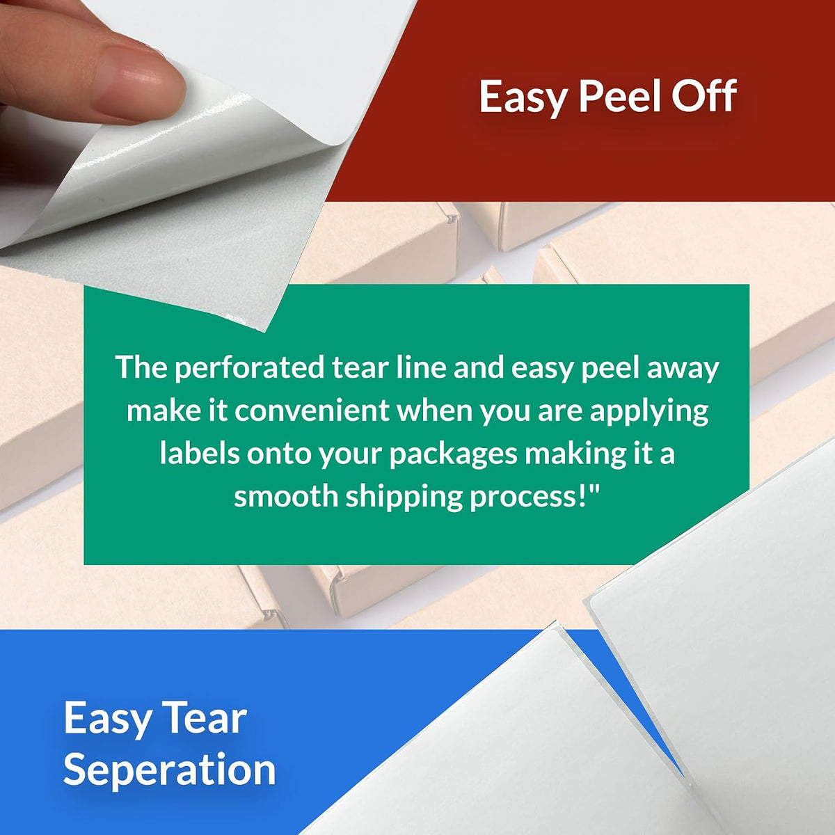 4x6 Thermal Shipping Labels Waterproof, Compatible with Rollo Zebra