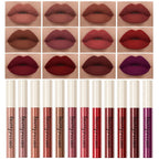 Matte Liquid Lipstick Set - 12 Pcs Long Lasting & Waterproof Lipstick Kit, Non Transfer Lip Stain with Nude, Dark Red