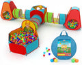 7pc Kids Play Tent with 1 Big Ball Pit for Babies, 3 Play Tunnel for Toddlers, and 3 Pop Up Tents Playhouse Bundle