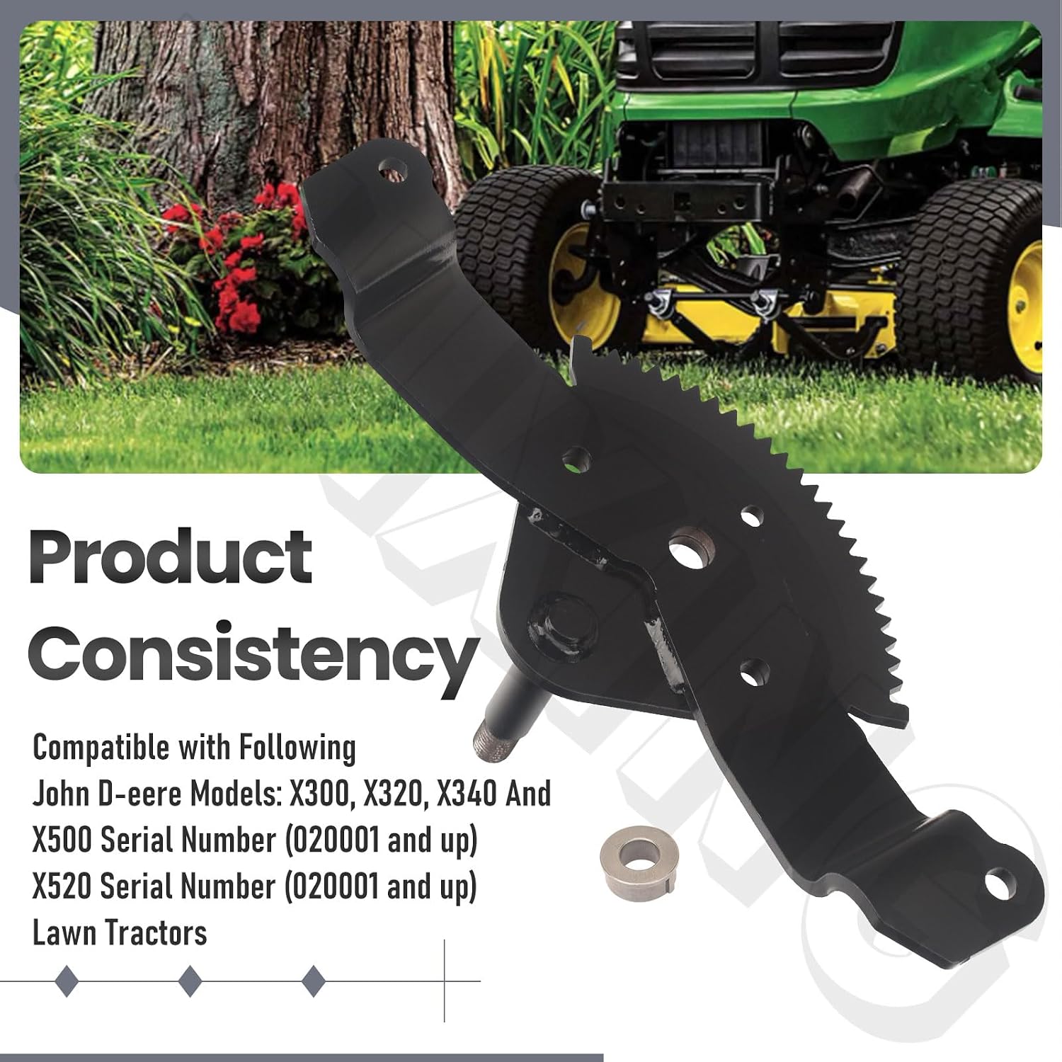 AM136297 Steering Sector Gear Compatible with Jo-hn Deere M151206 X500 X520 X300 X320 X340 Lawn Tractor