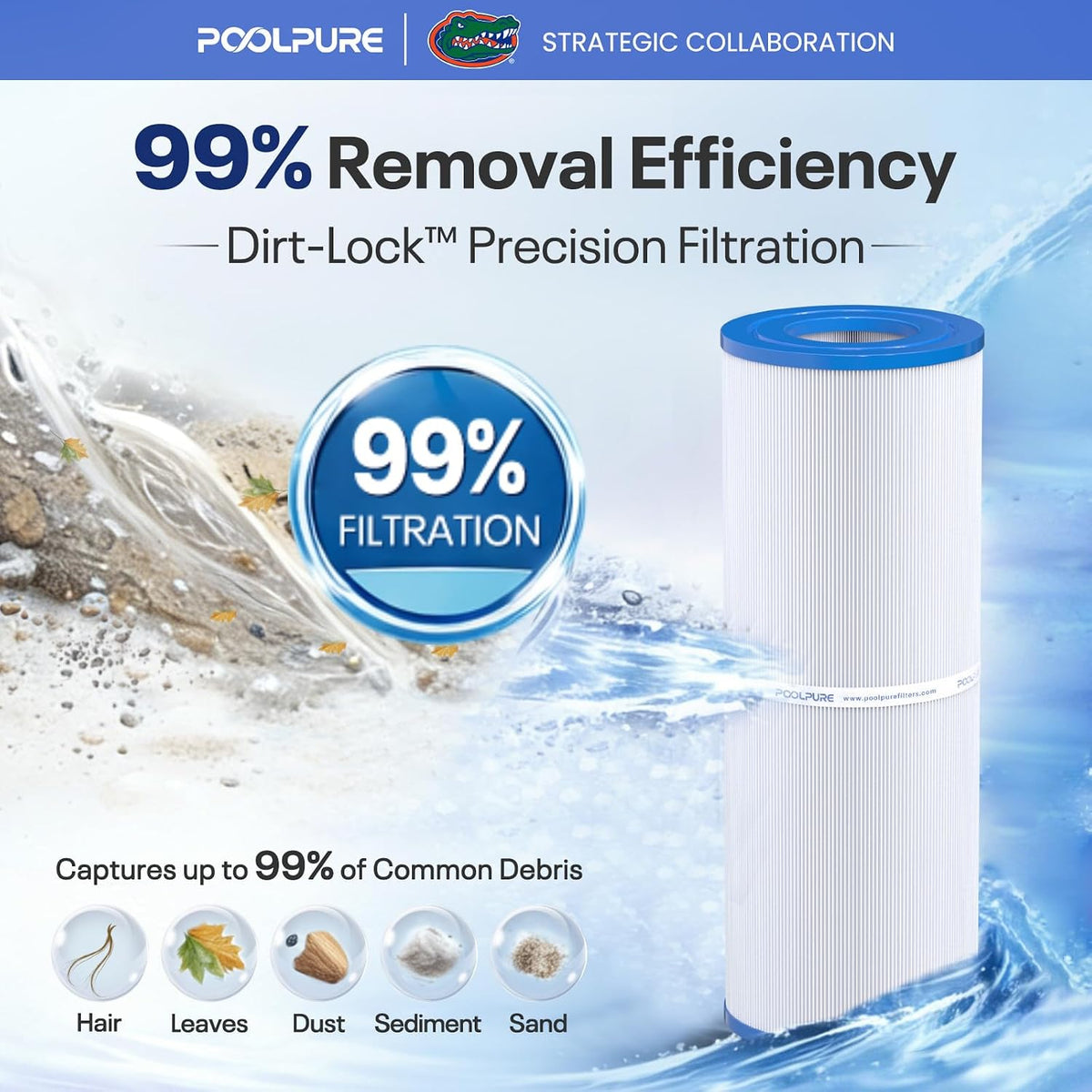 POOLPURE PRB25-IN Hot Tub Filter Replace Unicel C-4326, 3005845, 1Pack