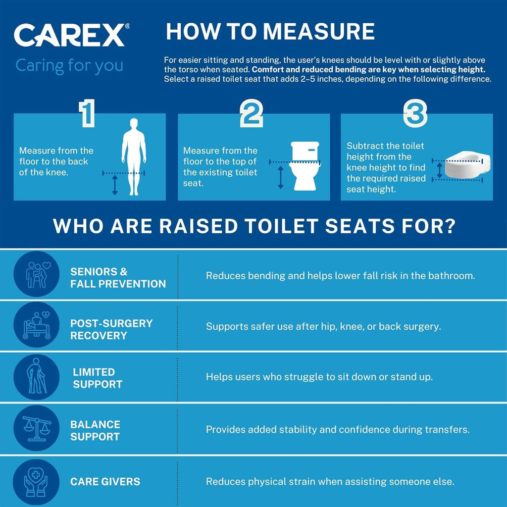 Toilet Seat Riser, Elongated Raised Toilet Seat Adds 3.5 inches to Toilet Height, Assists with Bending or Sitting