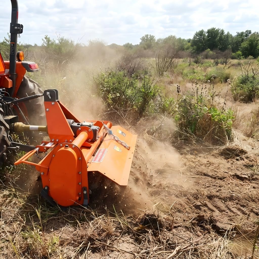 37" Rotary Tiller Attachment for Tractor, Cat 1 3-Point PTO Driven Tiller - 540 RPM Gearbox, 37.40 in Working Width