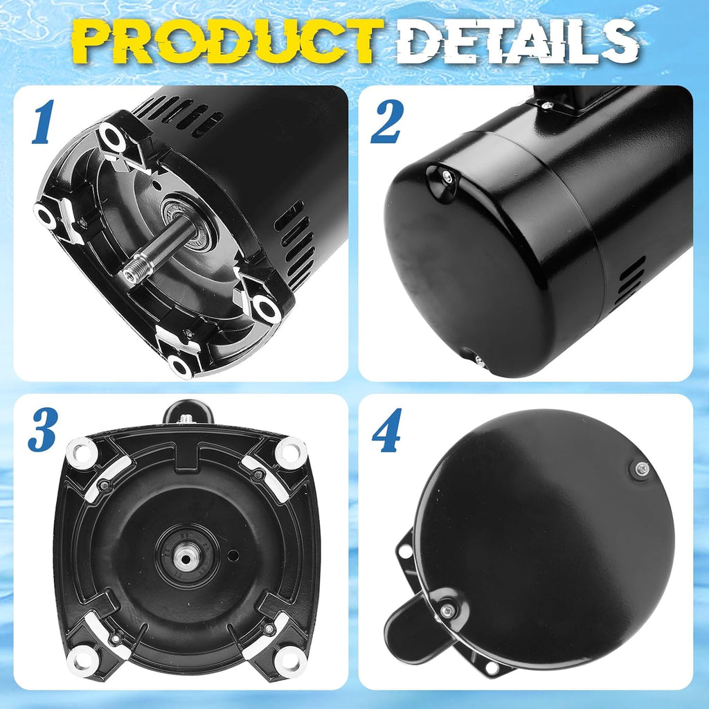 USQ1202 Pool Pump Motor 48Y Frame Fit for A.O. Smith/Century 2HP Motor