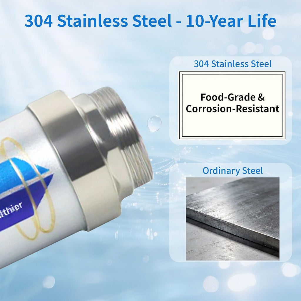 Salt-Free Whole House Water Descaler System, ¾-Inch & 1.2-Inch NPT Interfaces, 87% Descaling Rate, Prevents Limescale