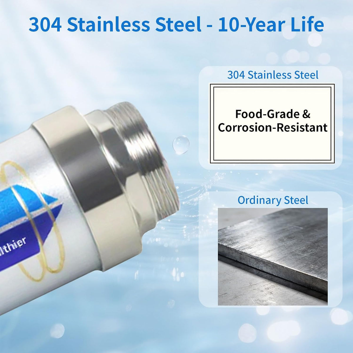 Salt-Free Whole House Water Descaler System, ¾-Inch & 1.2-Inch NPT Interfaces, 87% Descaling Rate, Prevents Limescale