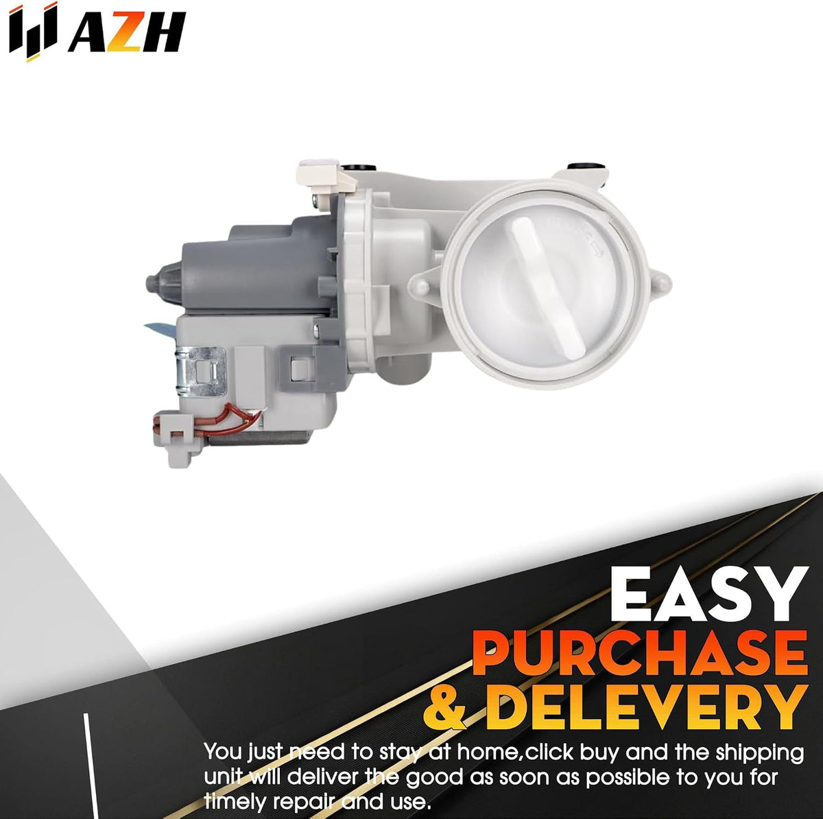 Drain Pump Assembly Replacement For General Electric GFW450SPK0DG GFW450SSK0WW GFW450SSM1WW GFWH1200D0WW GFWH1200H0WW Washer