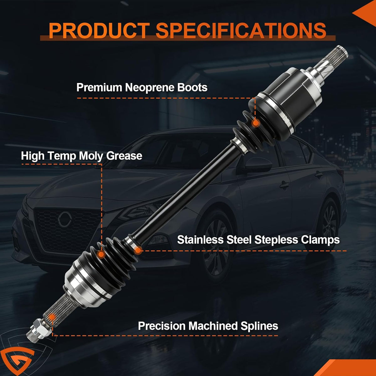 GEARLAST Front CV Axle Shaft Assembly for 2013-2018 Nissan Altima 2.5L Auto