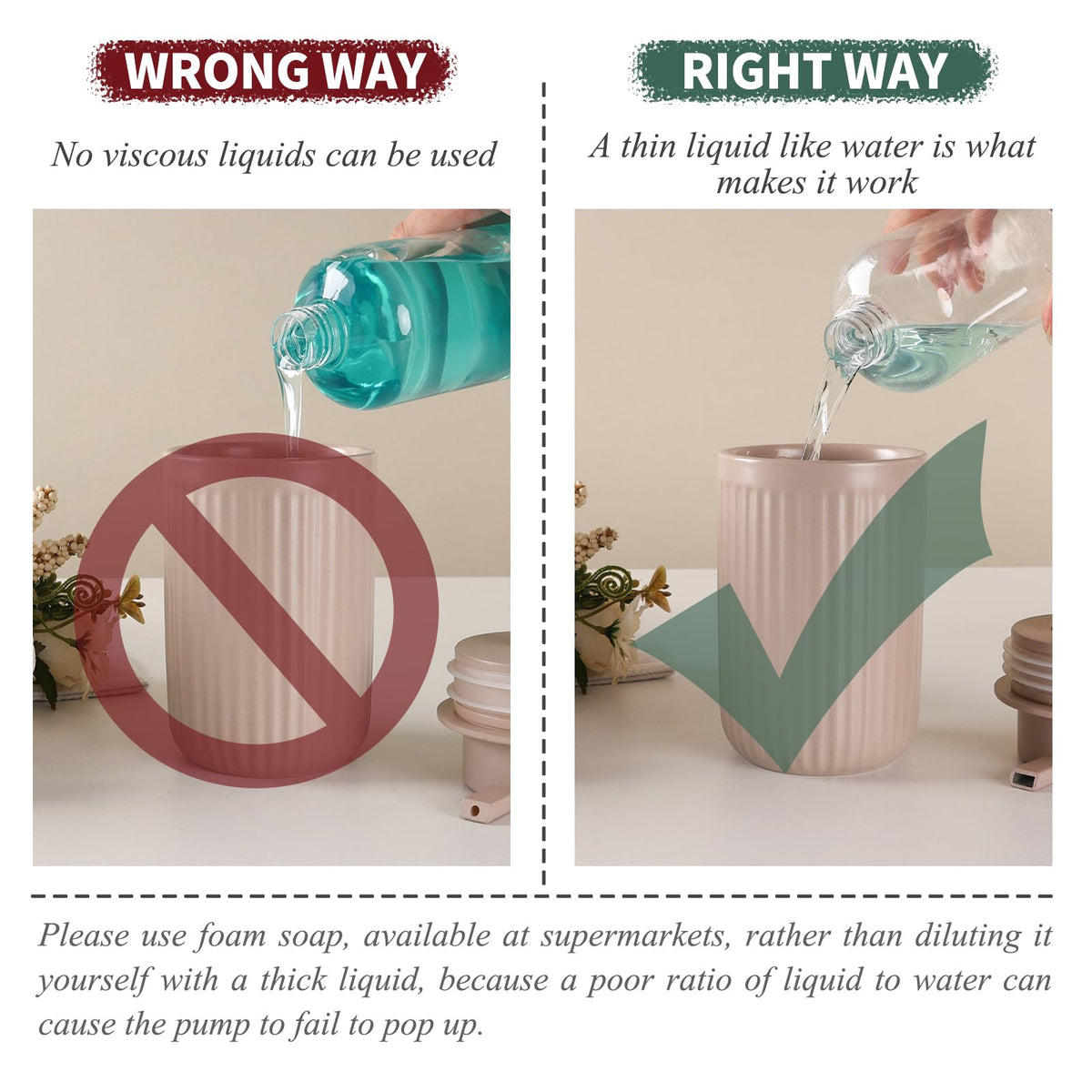 Foam Hand Soap Dispenser - Ceramic Foaming Soap Dispenser