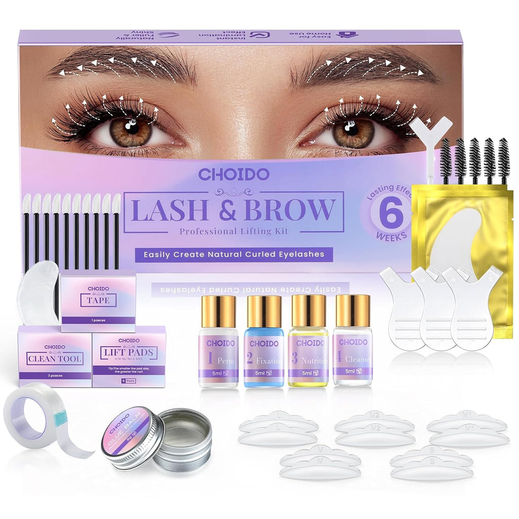 Lash Lift Kit - Eyelash Perm Kit - Eyebrow Lamination Kit, 2 in 1 Professional Eyelash Curling Lash Extension &
