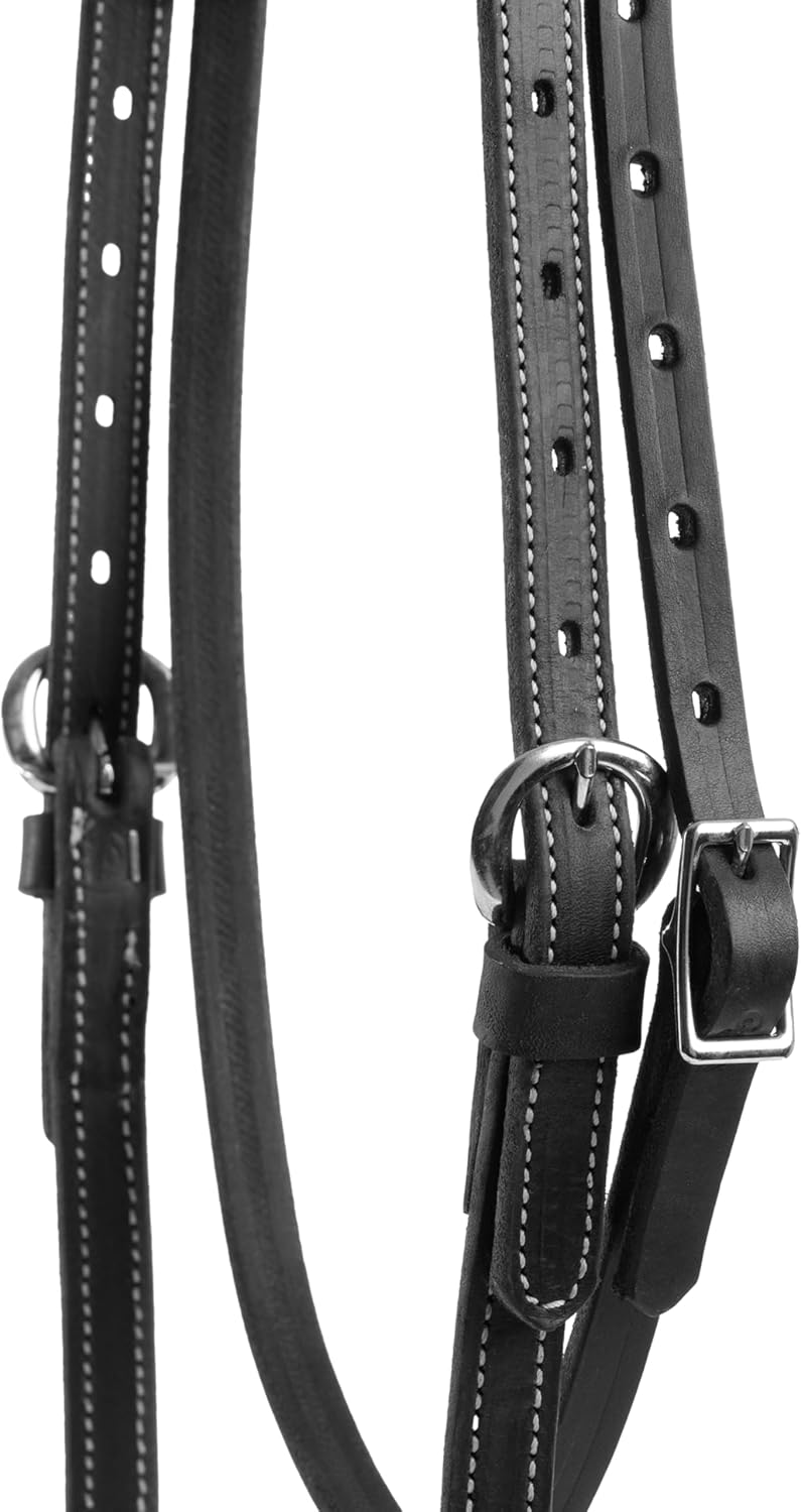 Weaver Leather unisex adult Straight Browband Headstall, Black, Horse US