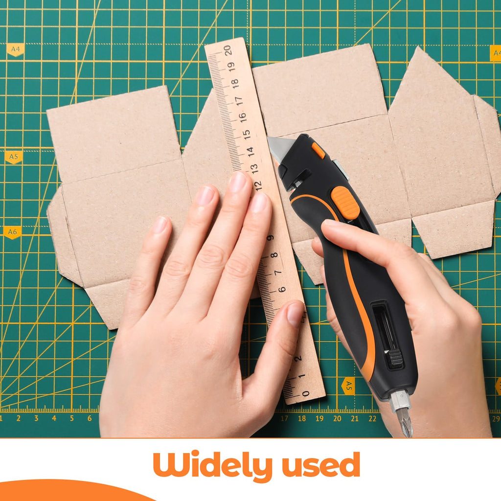 2-in-1 Heavy Duty Utility Knife & Multitool Screwdriver, Retractable Box Cutter