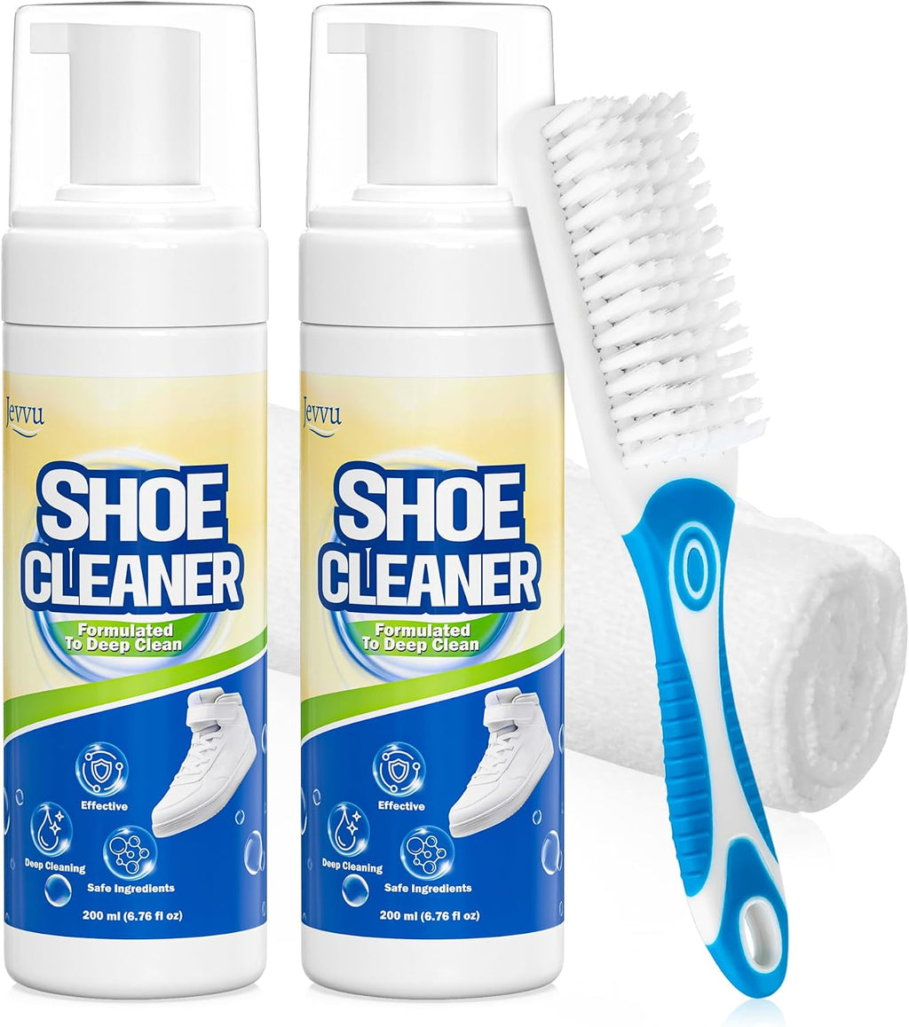 Shoe Cleaner, Sneaker Cleaner Kit with Brush and Towel, Deep Clean Shoe Cleaning Kit for White Shoes