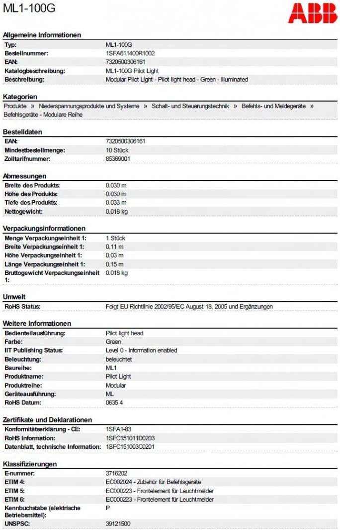 Abb -Interfacec – Light Pilot ML1-100 g