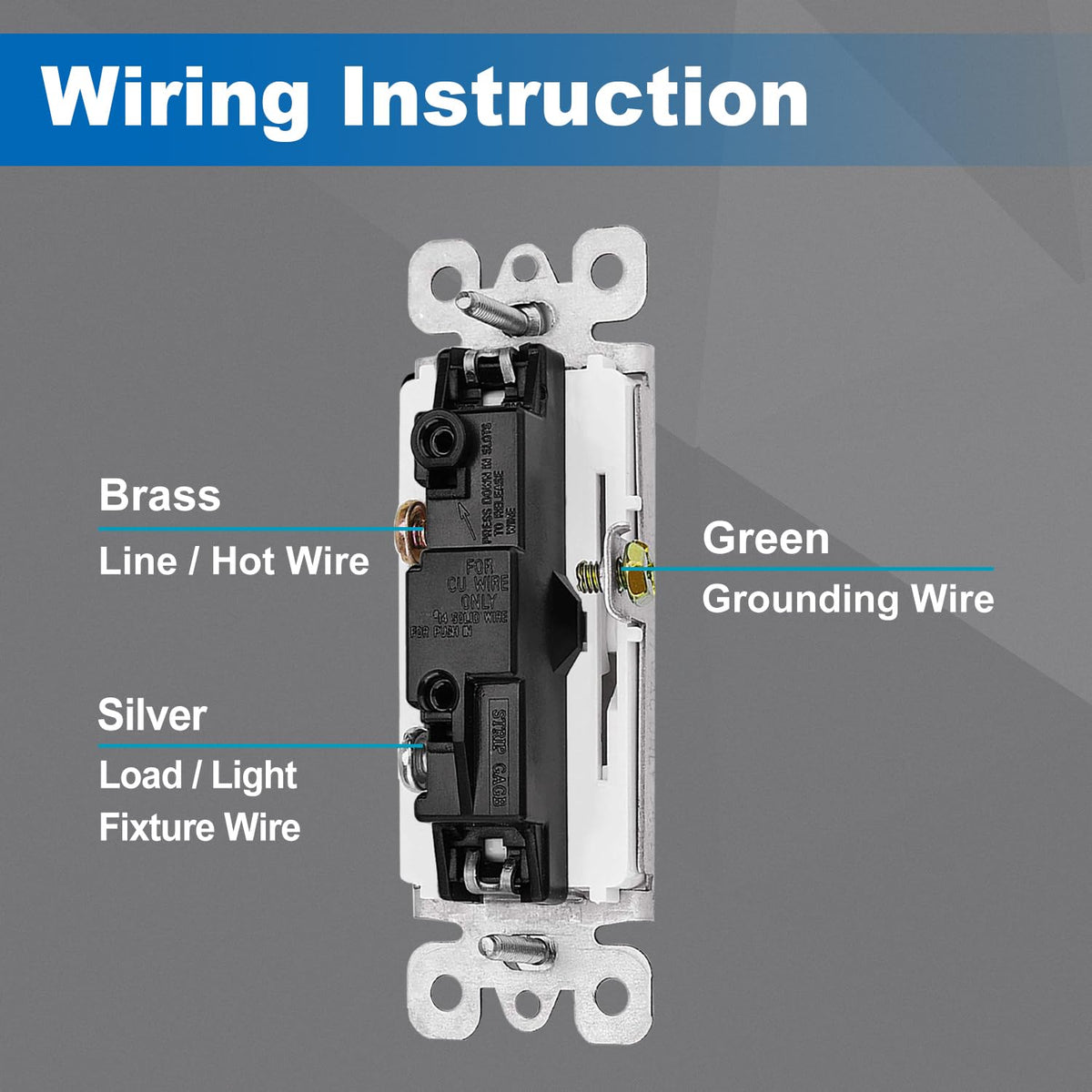 BESTTEN 10 Pack Single Pole Decorator Wall Light Switch, 15A 120/277V