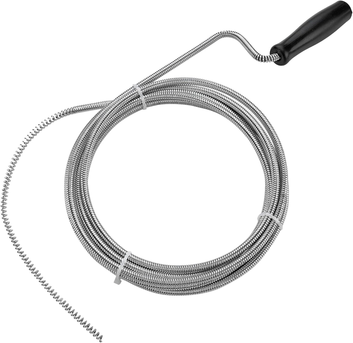 Metal Plumbers Snake for Drains, Sink, Pipe | 10 ft Small Thin Drain Snake Tool for Kitchen, Bathroom RV Toilet, AC