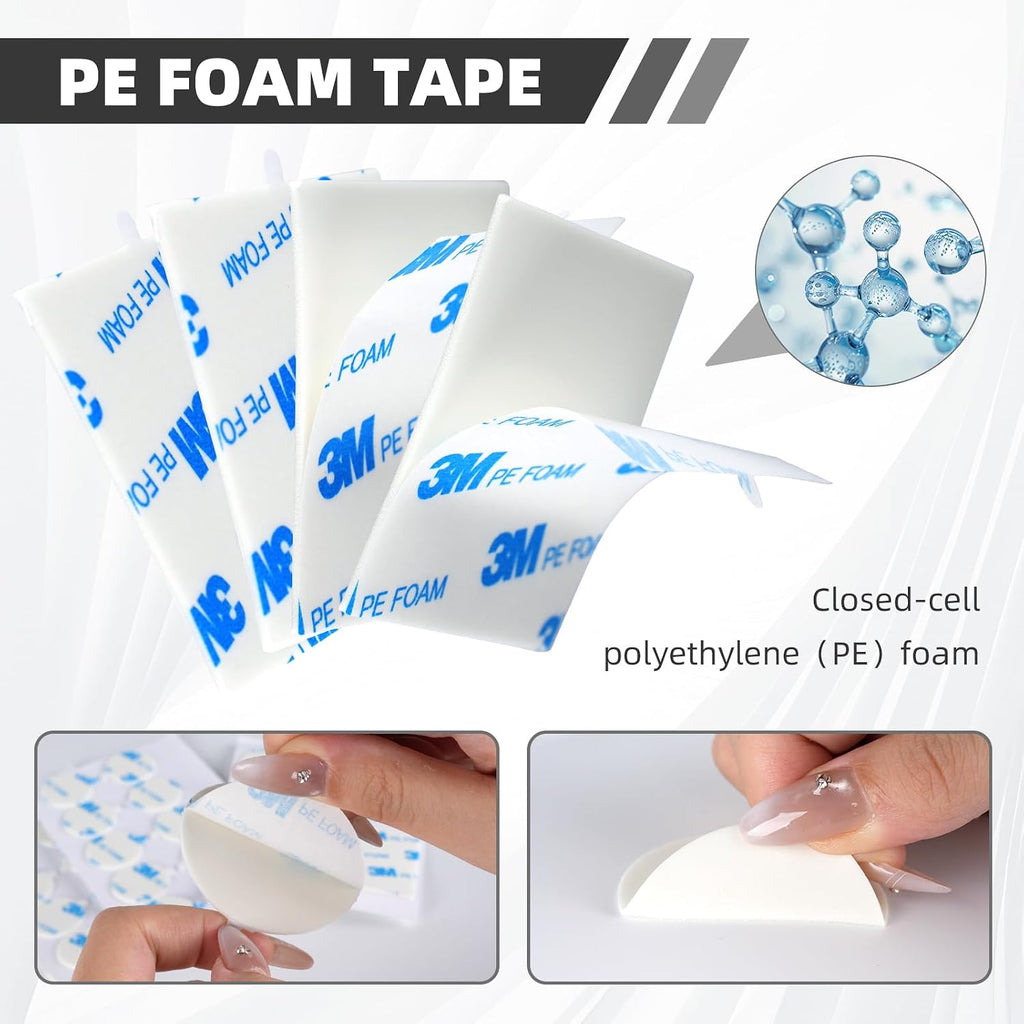 3M Double Sided Adhesive Square 1''×1'' 50 Pcs Waterproof Removable