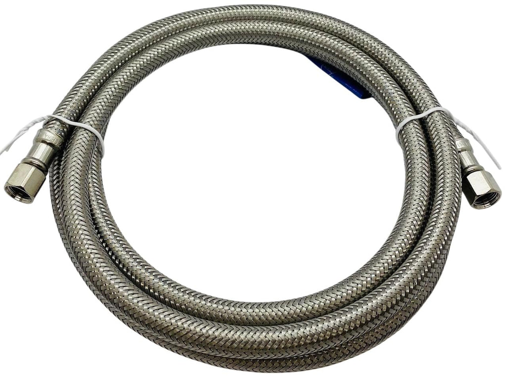 1/4" COMP X 1/4" COMP 72" Stainless Steel Hose for Refrigerators 1406RFSS