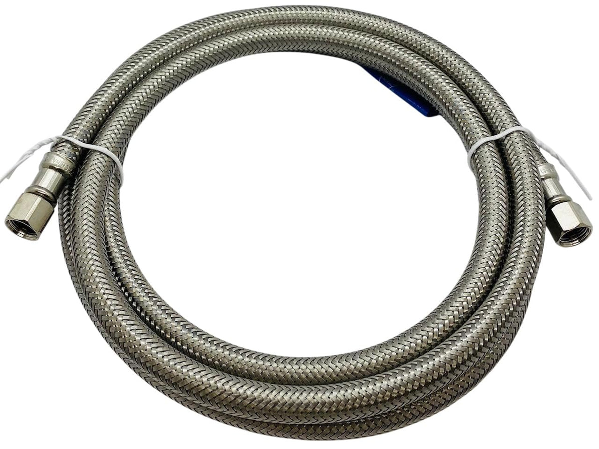 1/4" COMP X 1/4" COMP 72" Stainless Steel Hose for Refrigerators 1406RFSS