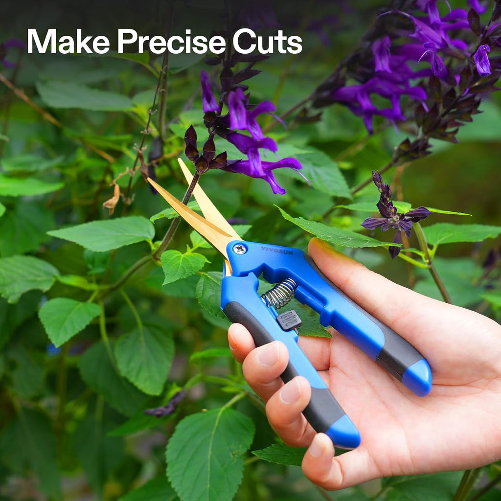 6.5 Inch Garden Scissors, Blue Pruning Shears for Plants, 6-Pack