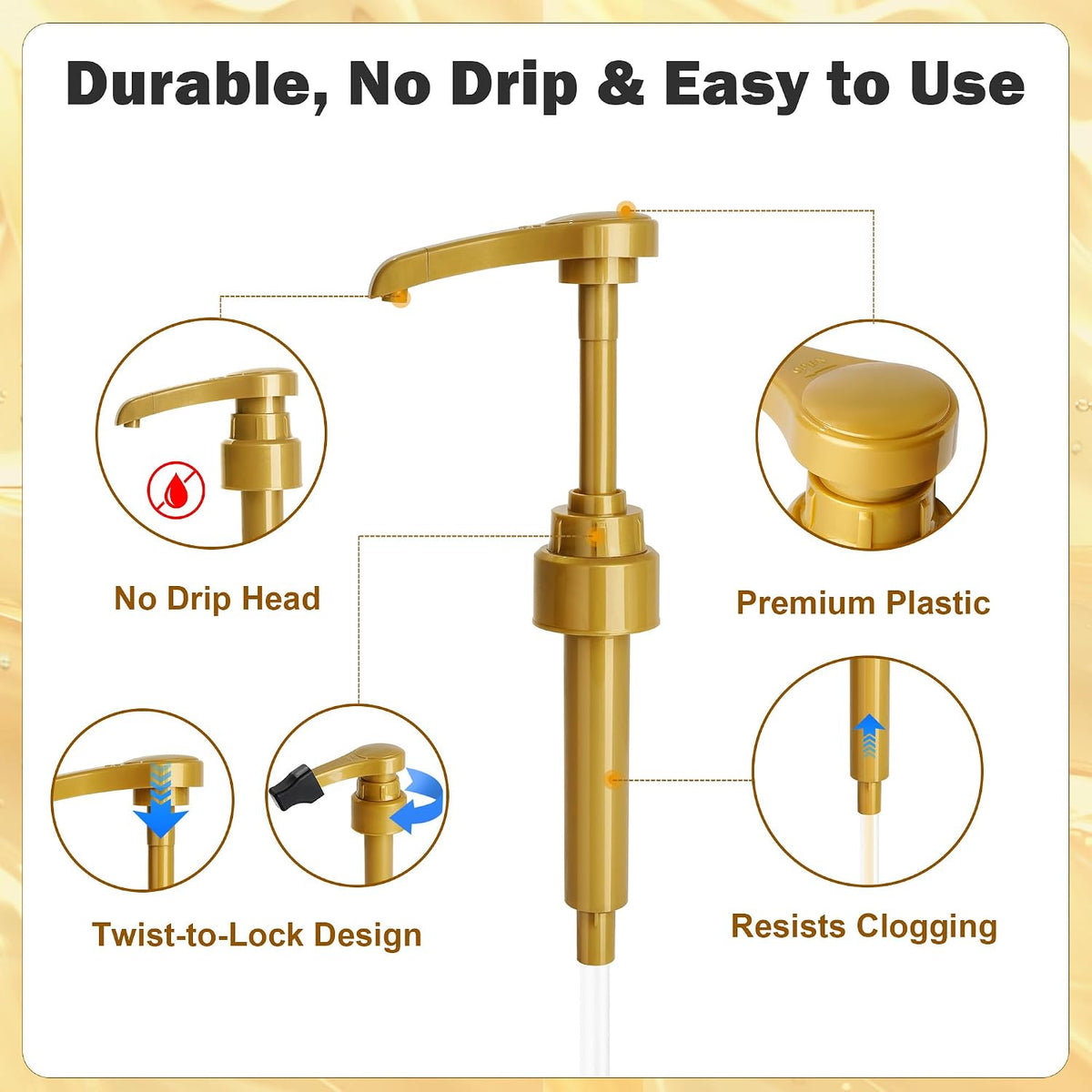 Coffee Syrup Pump Fits Monin Syrup, Pump for Monin 750ml Glass Bottle