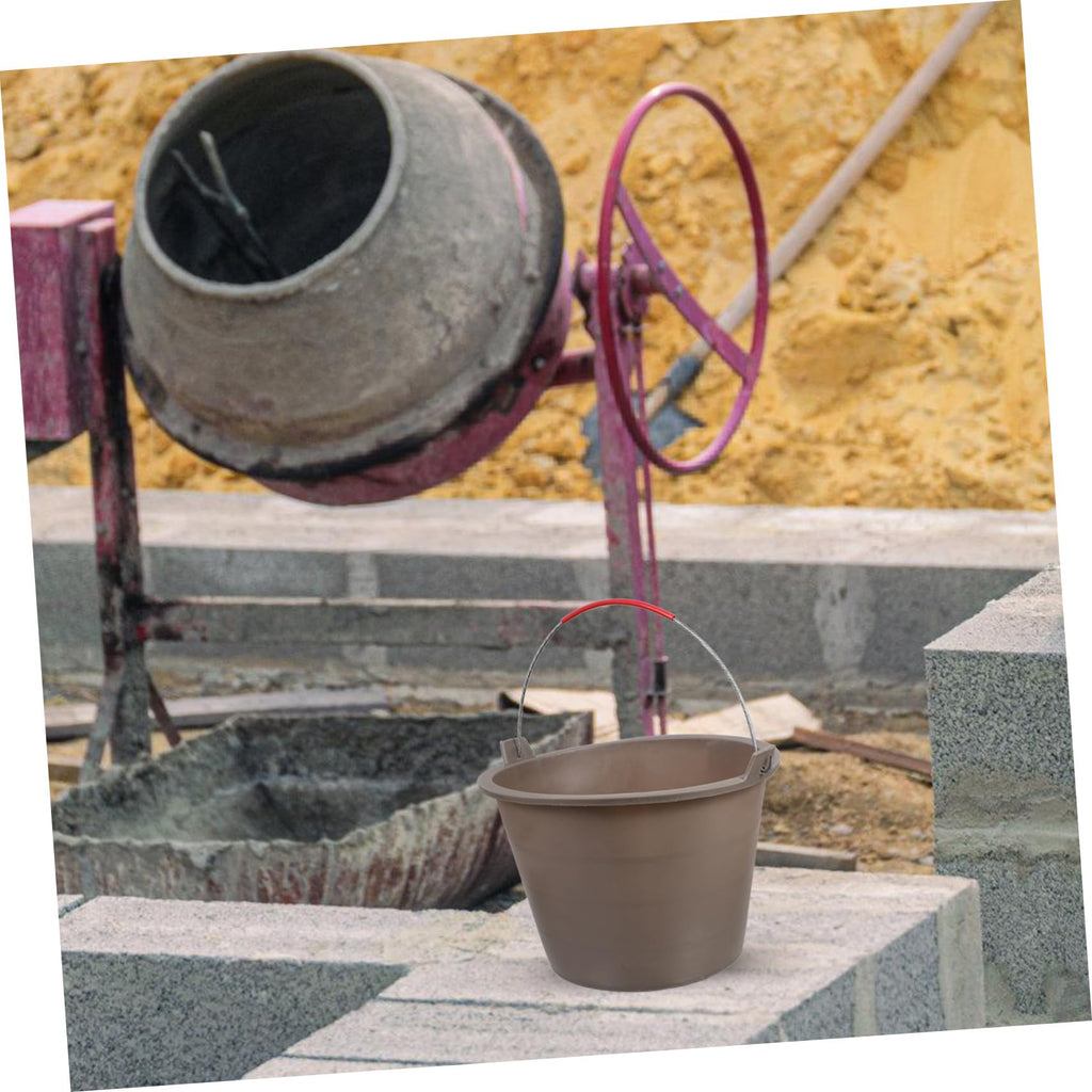 Sturdy Concrete Bucket Portable Empty Plastic Cement Pail Comfortable Handle
