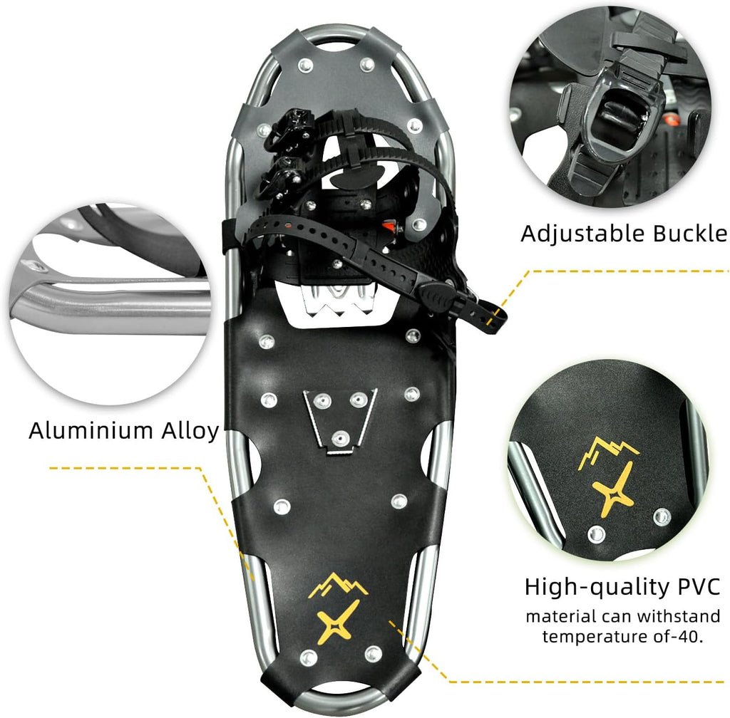 All Terrain Snowshoes with Trekking Poles,Lightweight Aluminum Snowshoes and Trekking Poles for
