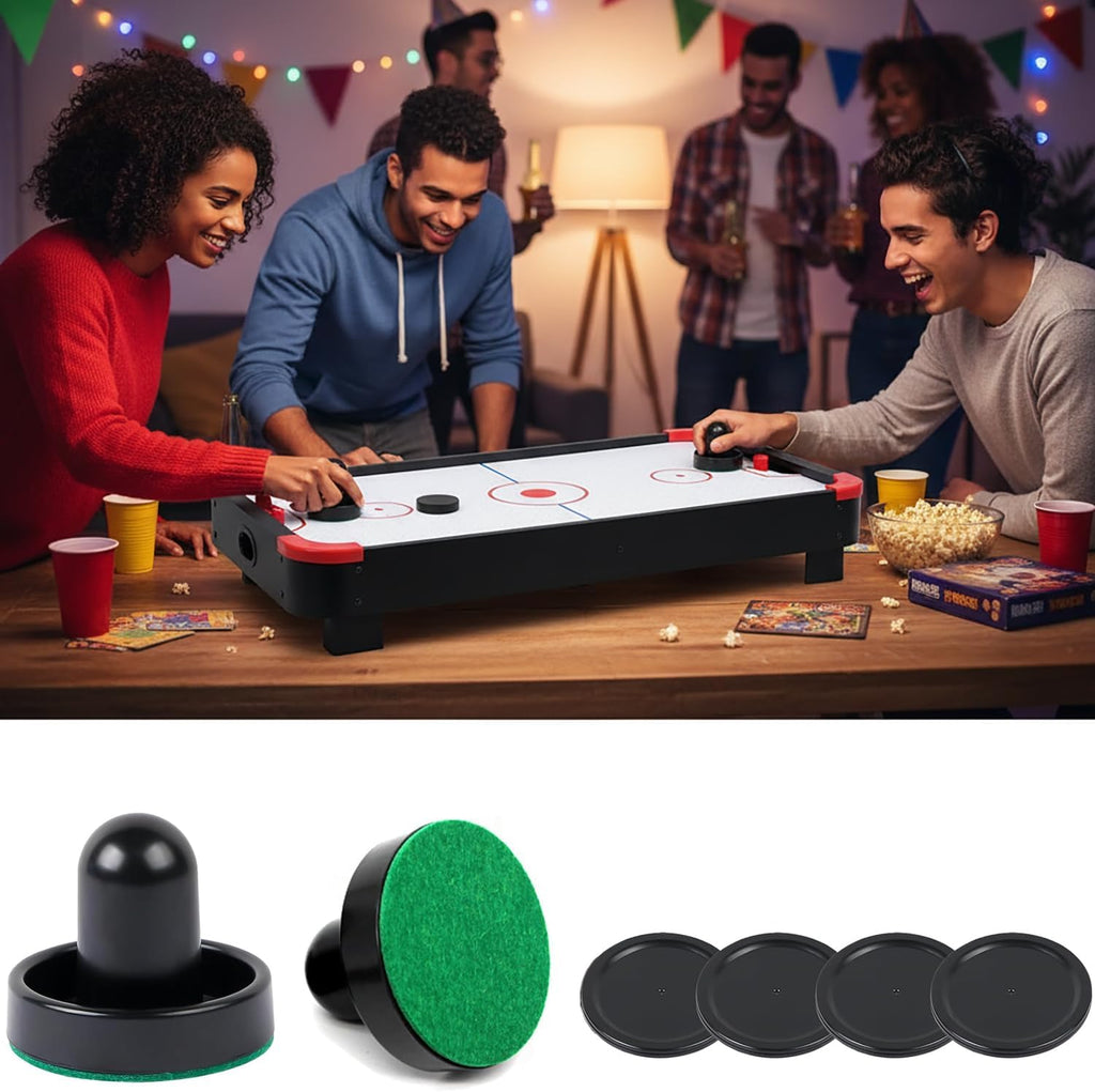 10-piece Set Mini Air Hockey Pushers and Pucks, Strikers Goal Handles Pushers Paddles Air Hockey Table Replacement