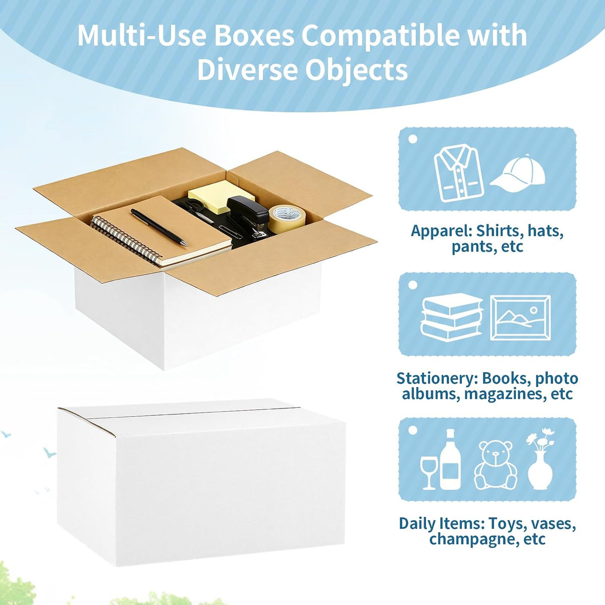 10 Pack 9x6x4 Inch Small Shipping Boxes White Corrugated Cardboard Boxes Mailer for Small Business, Mailing Boxes for