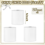 White Grosgrain Ribbon 4 Inch x 75 Yards Gift Wrapping Party