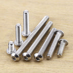 1/4-20 x 3/4" Button Head Socket Cap Bolts Screws, 304 Stainless Steel 18-8, Allen Hex Drive, Bright Finish, Fully Machine Thread, Pack of 25
