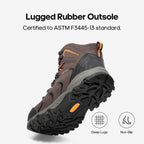 Waterproof Steel Toe Work Boots for Men,Brown/Black/Tan,9.5