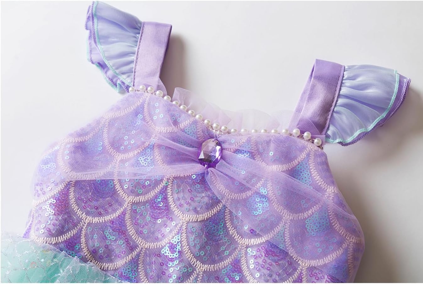 Girls Mermaid Dress Little Mermaid Costume Princess Sequin Sling Tutu Dress for Toddler Kids Birthday Party