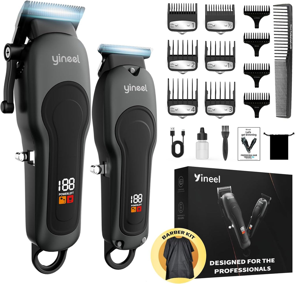 Hair Clippers for Men, Professional Cordless Clippers & Trimmer Set, Super Quiet, Clippers for Hair Cutting Kit with