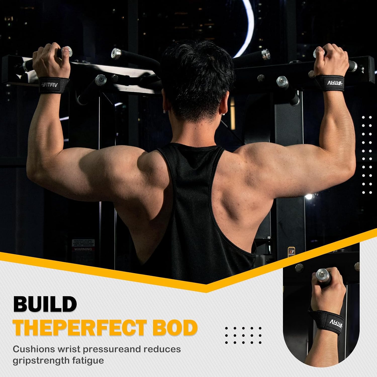 Lifting Straps for Weightlifting, Lifting Wrist Straps for Gym Strength Training, Neoprene-padded Wrist Cushion - Men