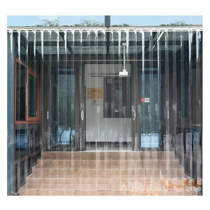 PVC Strip Curtain Kit, 2.0mm Thickness Waterproof Crystal Clear Scratch Resistant Easy to Pass, for Freezer, Cold
