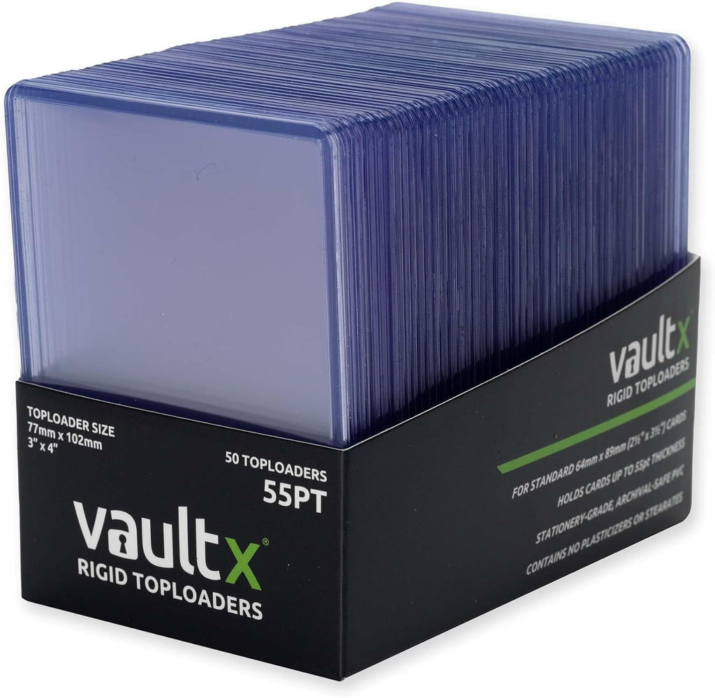 55pt Toploaders (50 Pack) 3" x 4" Rigid Card Holders for TCG | Protects & displays cards, 55pt rigid. Seamless