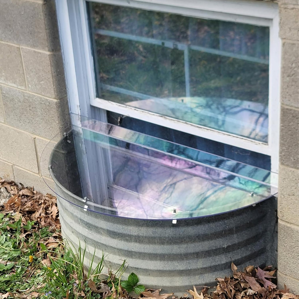 Basement Window Well Covers, Egress Window Well Cover Outside, Heavy Duty Clear Polycarbonate, UV Resistant
