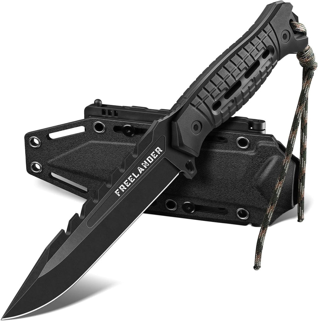 Full Tang Tactical Fixed Blade Knife with Sheath, Gift for Men | All-Purpose Survival Knives, Long-Lasting Sharpness